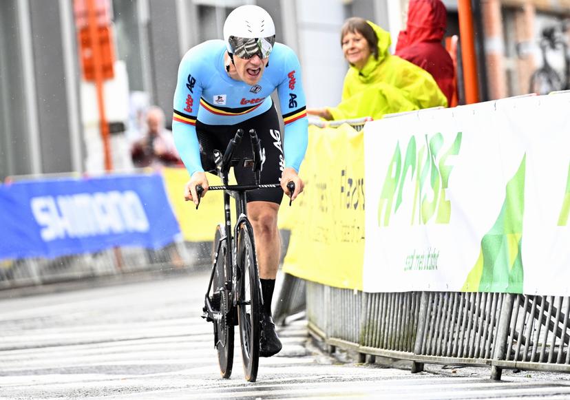 Belgium Ewoud Vromant (MC2) pictured in action during the individual time trial at the UCI Para-cycling Road World Championships, Friday 29 August 2025, in Ronse. The UCI Para-Cycling Road World Championships take place from 28 to 31 Augustus in Ronse. BELGA PHOTO JASPER JACOBS