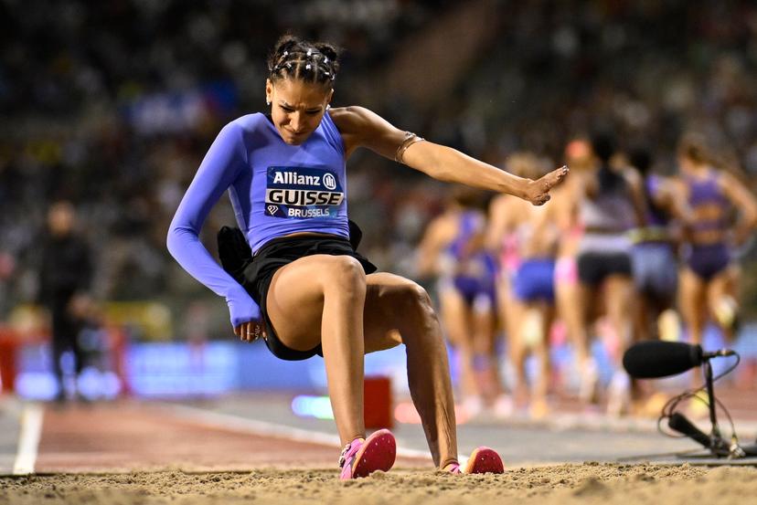 Belgium's Saliyya Guisse pictured in action during the women's triple jump competition, at the 50th edition of the Memorial Van Damme Diamond League athletics event in Brussels, Friday 4 September 2026.  BELGA PHOTO JASPER JACOBS