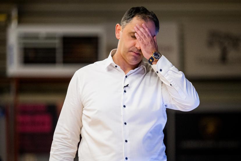Oostende's head coach Dario Gjergja pictured during a basketball match between Kangoeroes Mechelen and Filou Oostende, Wednesday 04 June 2025 in Mechelen, the third leg of the best-of-5 finals in the playoffs of the 'BNXT League' Belgian/ Dutch first division basket championship. BELGA PHOTO JASPER JACOBS