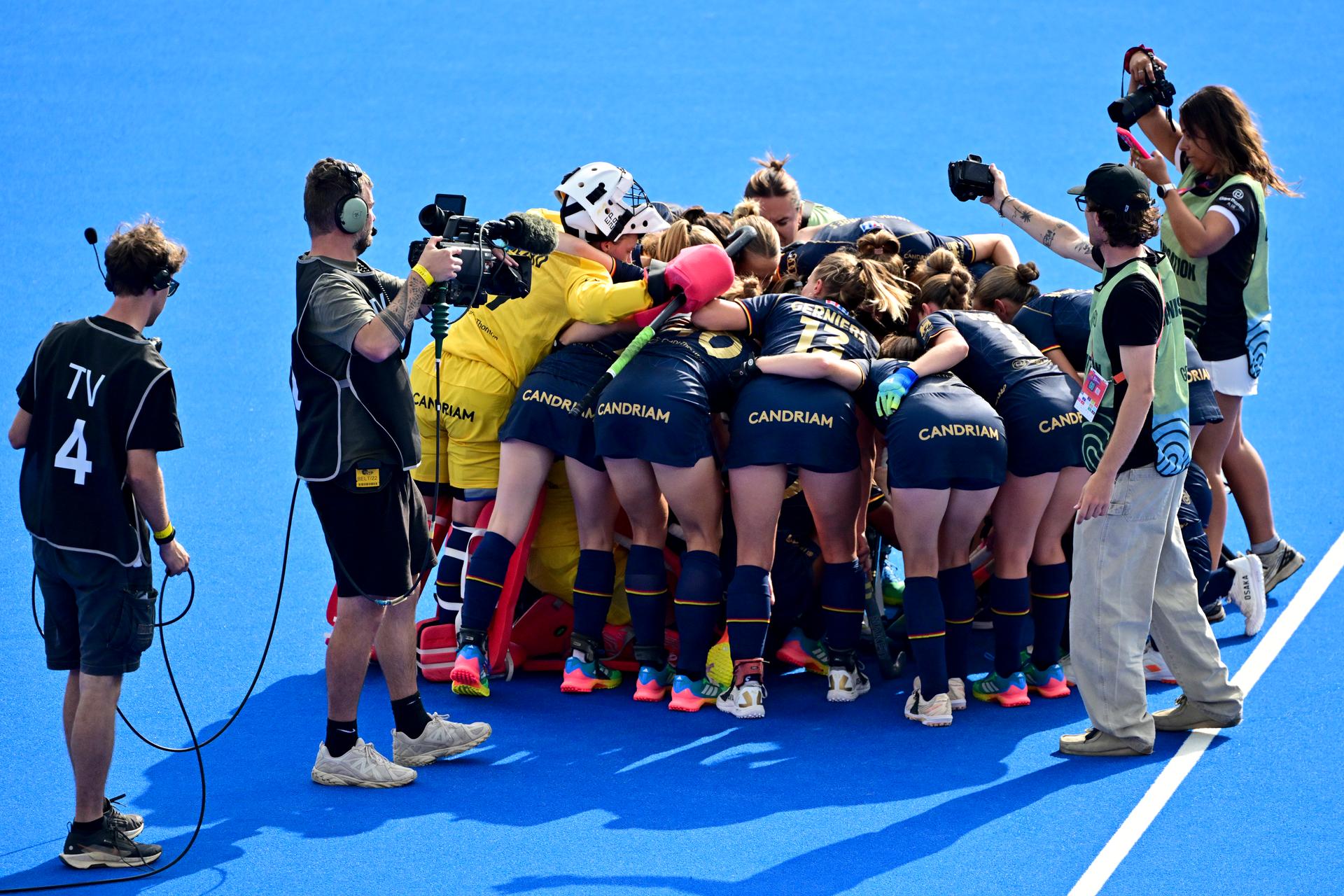 The Red Panthers pictured during a hockey game between Belgium's Red Panthers and New Zealand, the first (out of three) matches during the group stage of the women 2026 Hockey World Cup, Sunday 16 August 2026 in Wavre. The 2026 edition of the Hockey World Cup takes place in Belgium and The Netherlands from August 15 to August 30. BELGA PHOTO DIRK WAEM