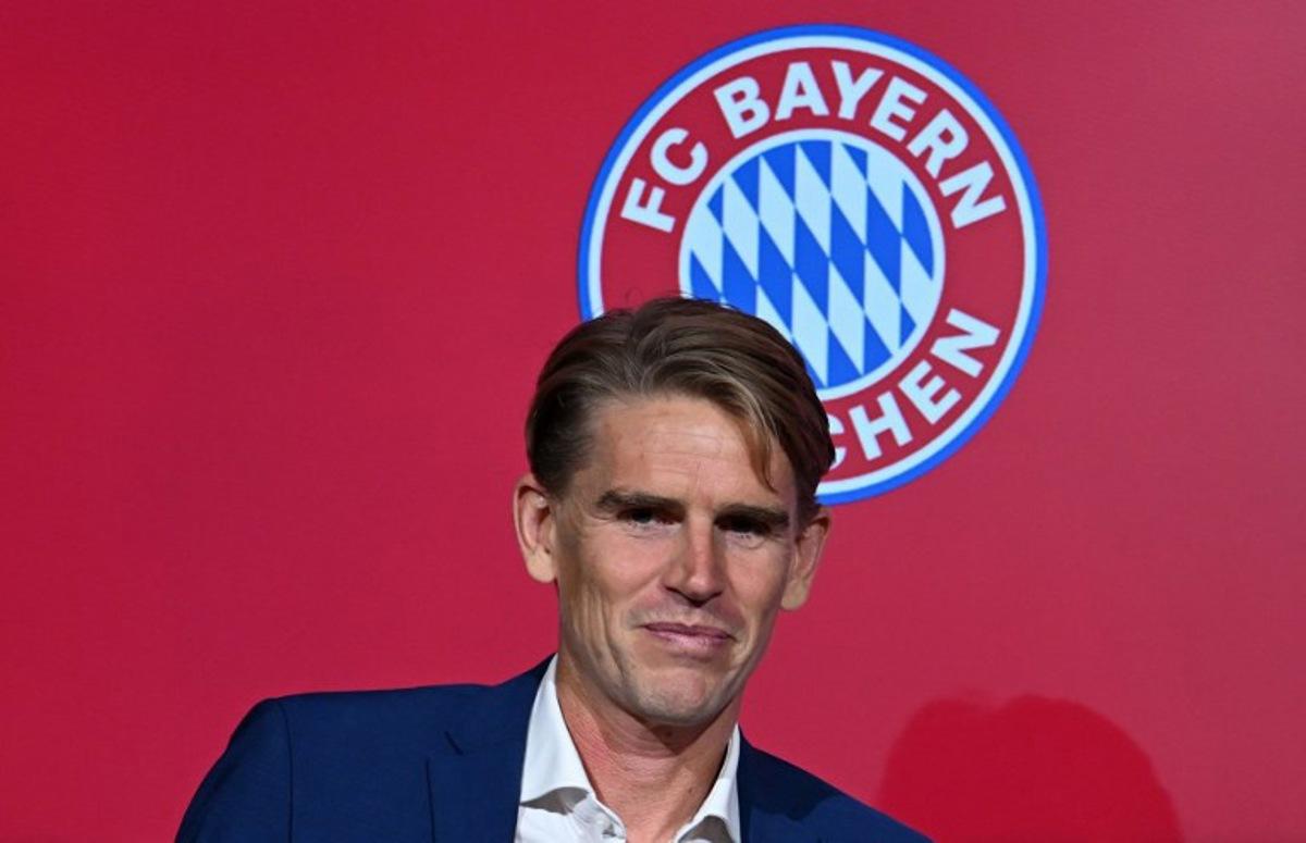 Austrian Christoph Freund is pictured during a press conference as he is presented as new sports director of German first division football club Bayern Munich in Munich, southern Germany, on August 30, 2023.  Christof STACHE / AFP