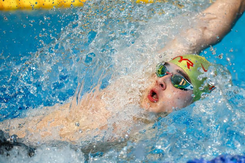 Belgian Noah Verreth pictured in action during the 200m backstroke race during the Open Belgian Swimming Championships 2025 (25-27/04), in Antwerp, on Friday 25 April 2025. BELGA PHOTO DAVID PINTENS