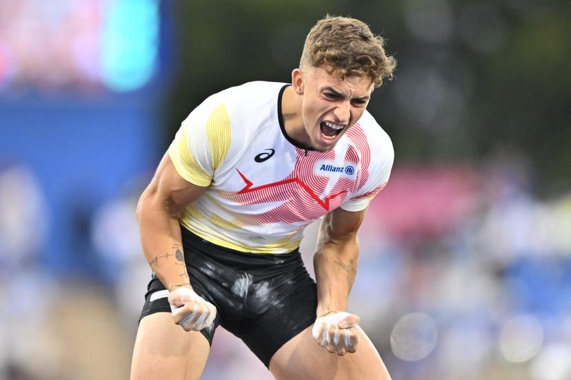 Belgian Ylio Philtjens pictured in action during the men's pole vault competition,  on the seventh and last day of the European Athletics Championships (August 10-18) in Birmingham, United Kingdom, on Sunday 16 August 2026. BELGA PHOTO ERIC LALMAND