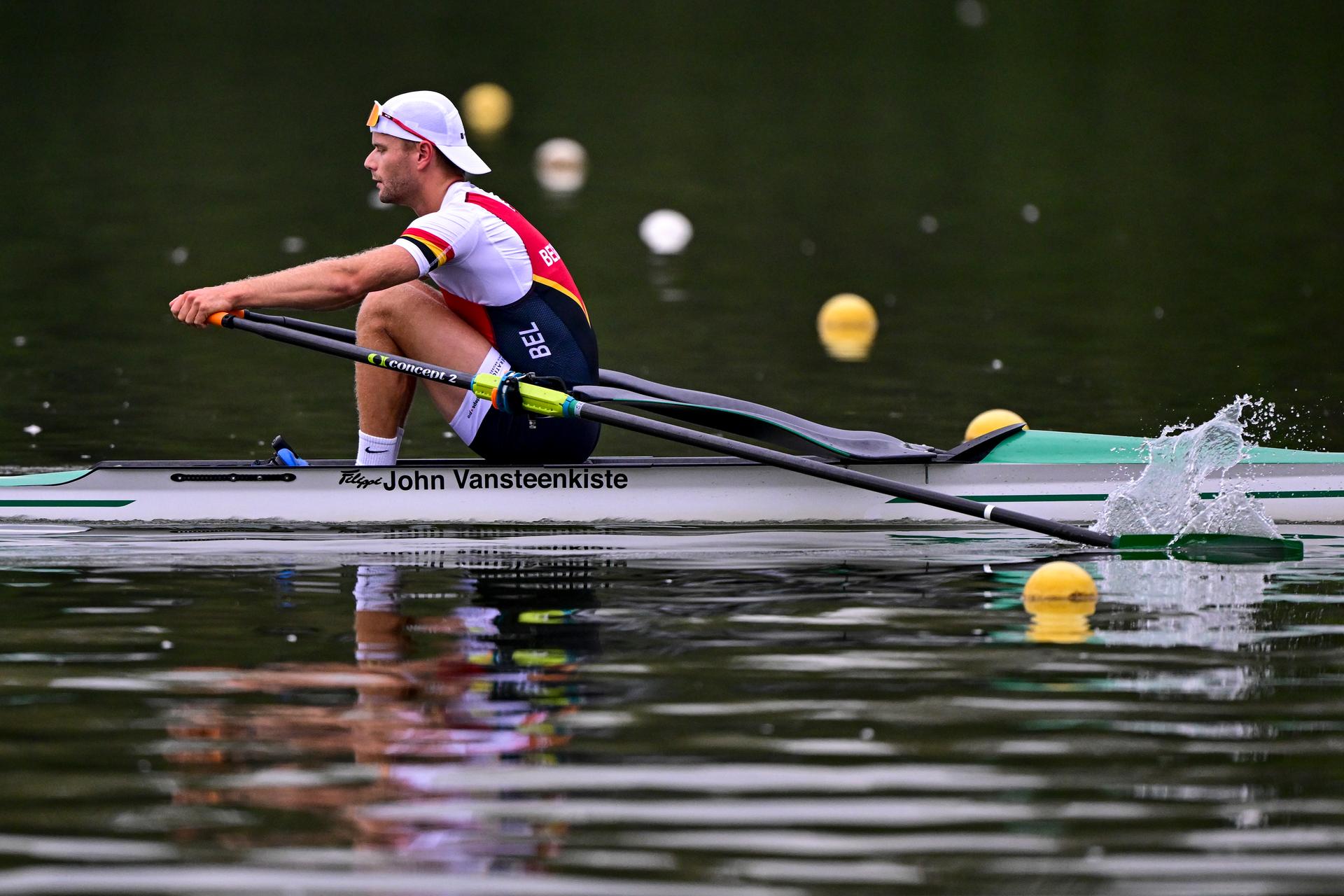 Belgian athlete Marlon Colpaert pictured during a training session ahead of a press conference organized by the 'Vlaamse Roeiliga' Flemish rowing federation, Tuesday 09 September 2025 in Willebroek, to present the athletes and new coaching staff that will take part to the World Championships in Shanghai (September 21-28). BELGA PHOTO DIRK WAEM