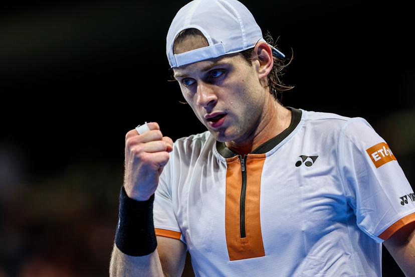 Belgian Zizou Bergs pictured during the European Open ATP tennis tournament in Brussels, on Tuesday 14 October 2025. This year's edition of the tournament is taking place from 12 to 19 October 2025. BELGA PHOTO JASPER JACOBS