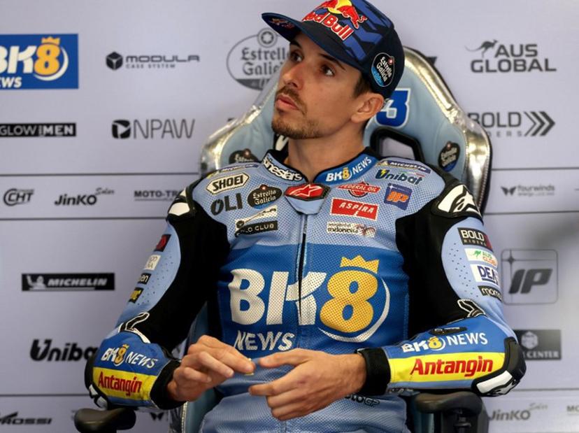 BK8 Gresini Racing MotoGP team's Spanish MotoGP rider Alex Marquez sits in his box prior the second MotoGP free practice session of the Moto Grand Prix of Catalonia at the Circuit de Catalunya on September 6, 2024 in Montmelo on the outskirts of Barcelona.  Lluis GENE / AFP