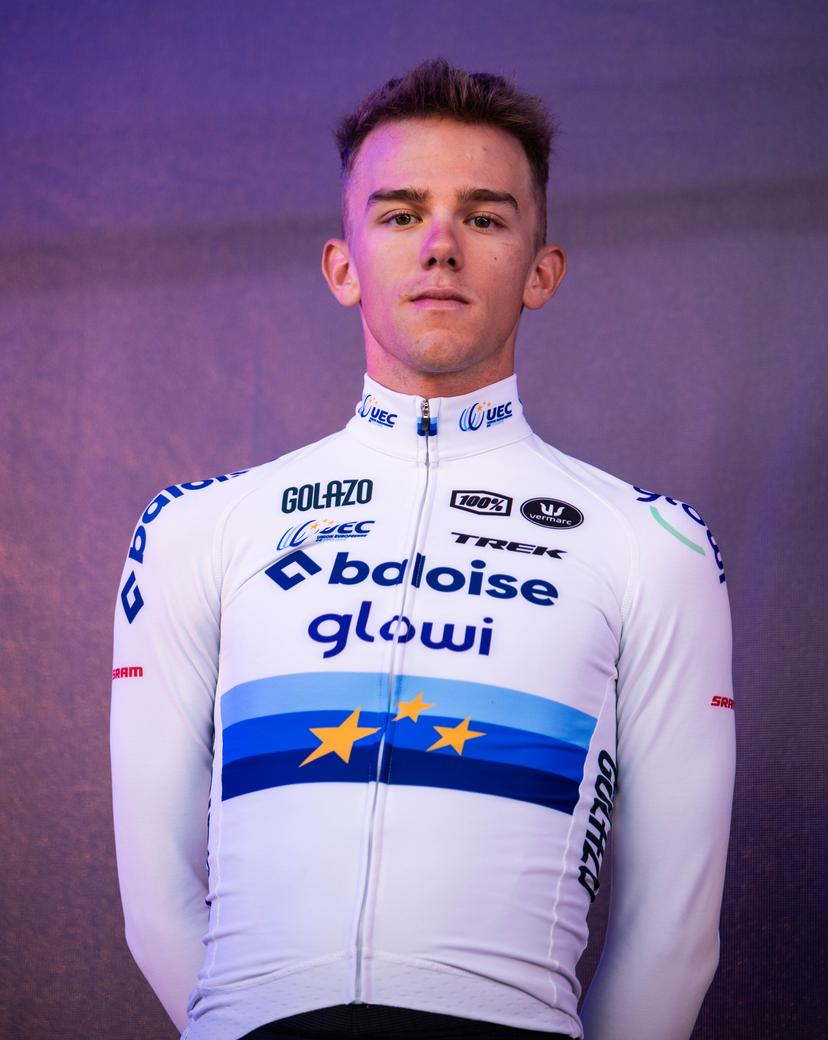 Thibau Nys pictured during a press conference to present the team members of the Baloise Glowi Lions cyclocross cycling team, Sunday 05 October 2025 in Tremelo. BELGA PHOTO EMILE WINDAL