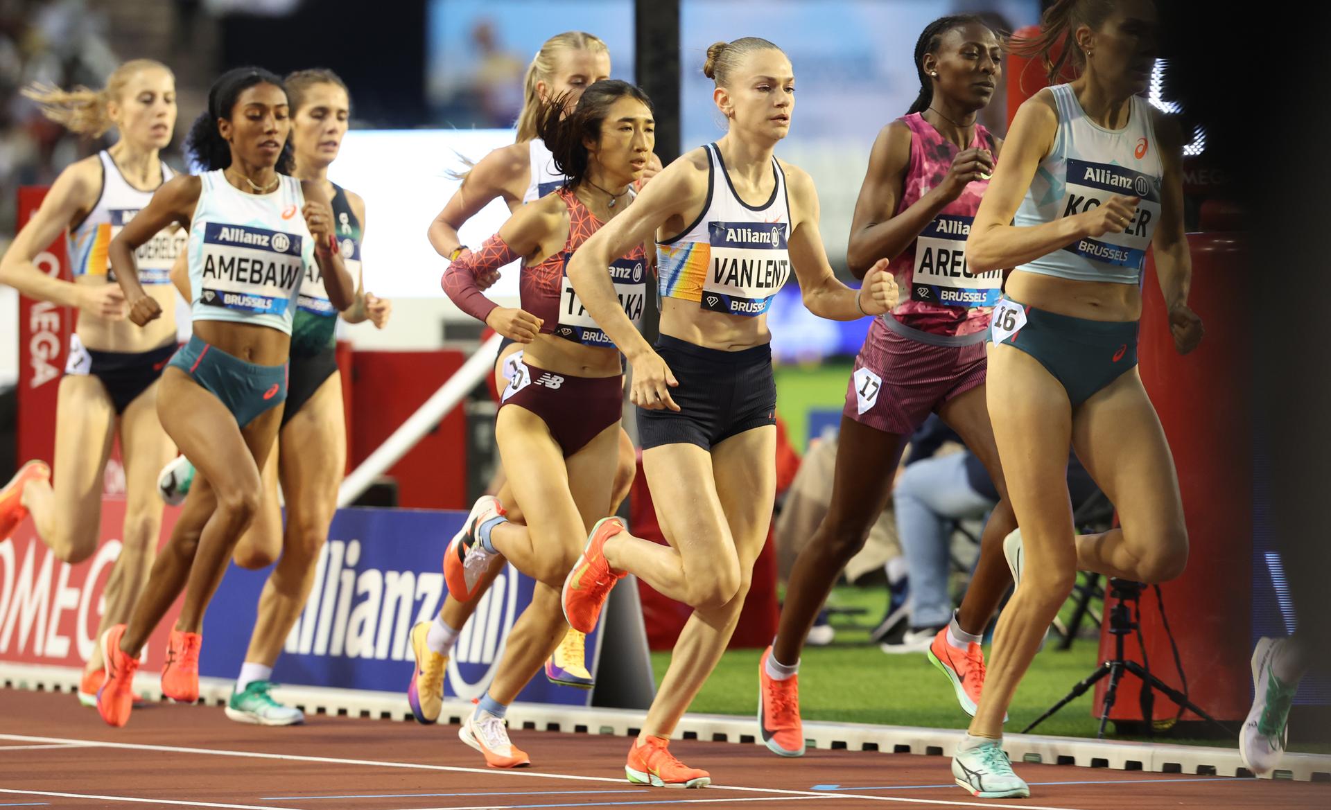 Belgian athlete Lotte Van Lent pictured in action during the 49th edition of the Memorial Van Damme Diamond League athletics event in Brussels, Friday 22 August 2025. BELGA PHOTO VIRGINIE LEFOUR