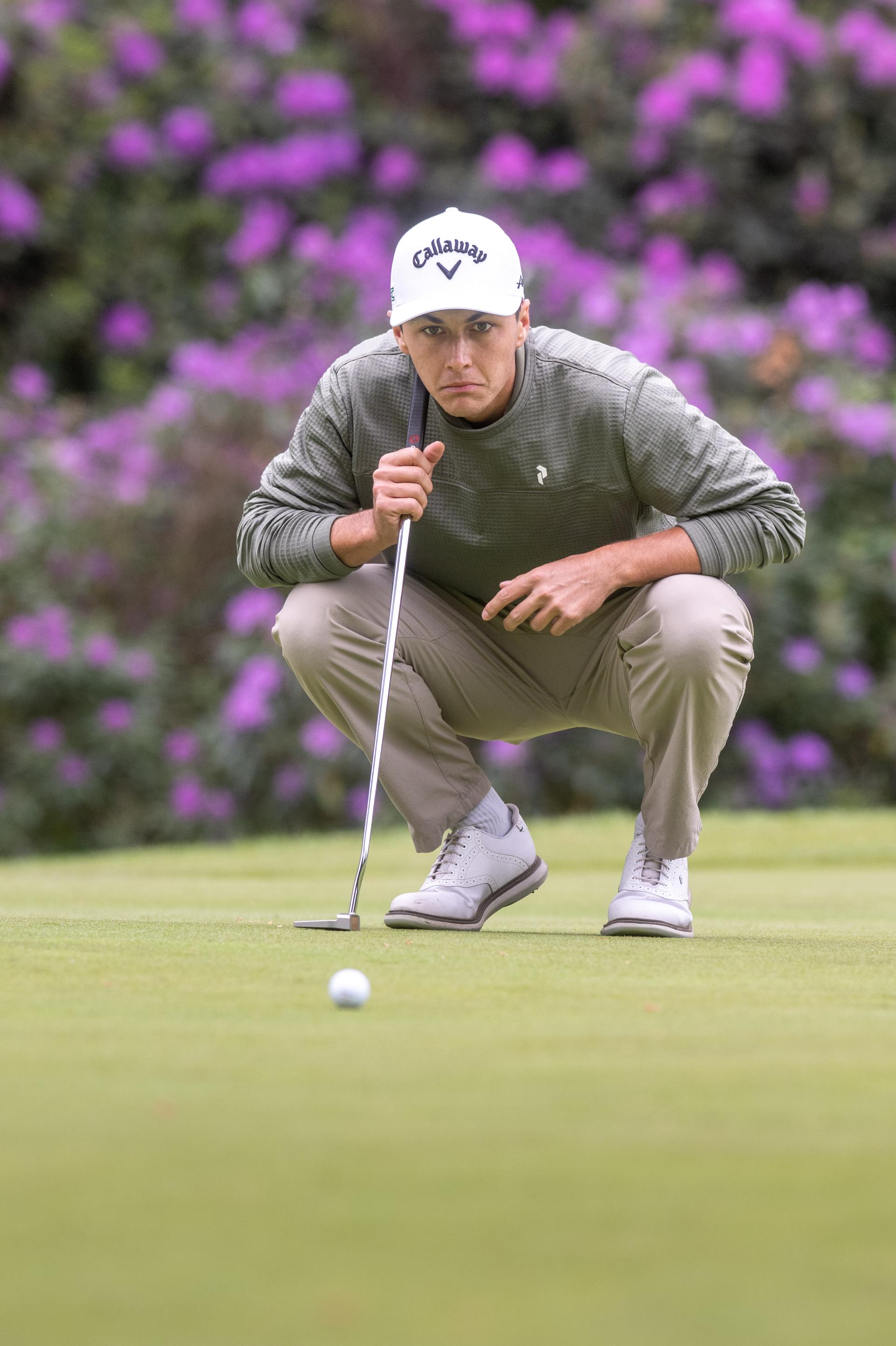 Belgian Matthis Besard pictured in action during the 2025 Soudal Open DP World Tour golf tournament, in Schilde, Wednesday 21 May 2025. From May 22 to 25, Rinkven Golf Club in Schilde will host the fourth edition of the Soudal Open, the Belgian leg of the DP World Tour. BELGA PHOTO JONAS ROOSENS