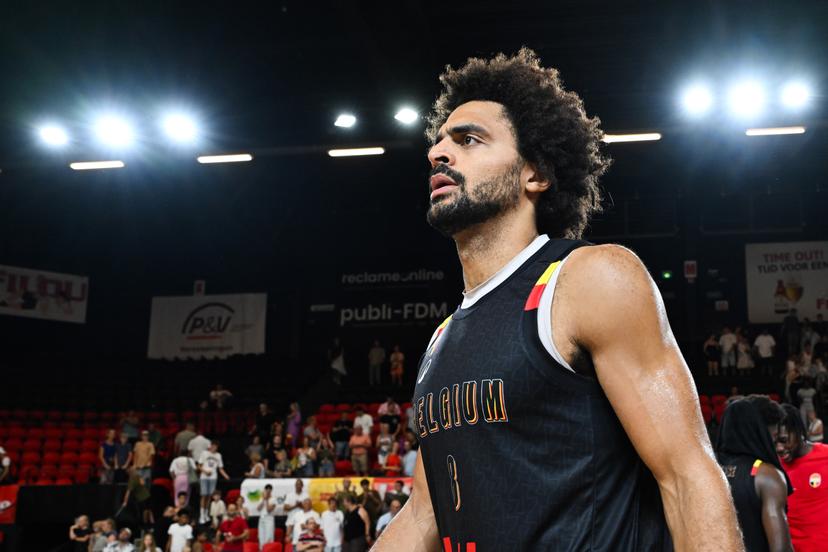 Belgium's Jean-Marc Mwema pictured after a basketball match between Belgium's national team Belgian Lions and Great Britain, Friday 15 August 2025 in Oostende, in a friendly tournament. BELGA PHOTO MAARTEN STRAETEMANS