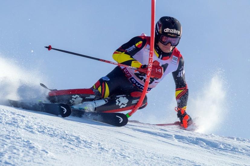 Belgium's Armand Marchant competes during the men's slalom event of the FIS Alpine Skiing World Cup in Gurgl, Austria on November 22, 2025.  Johann GRODER / EXPA / APA / AFP