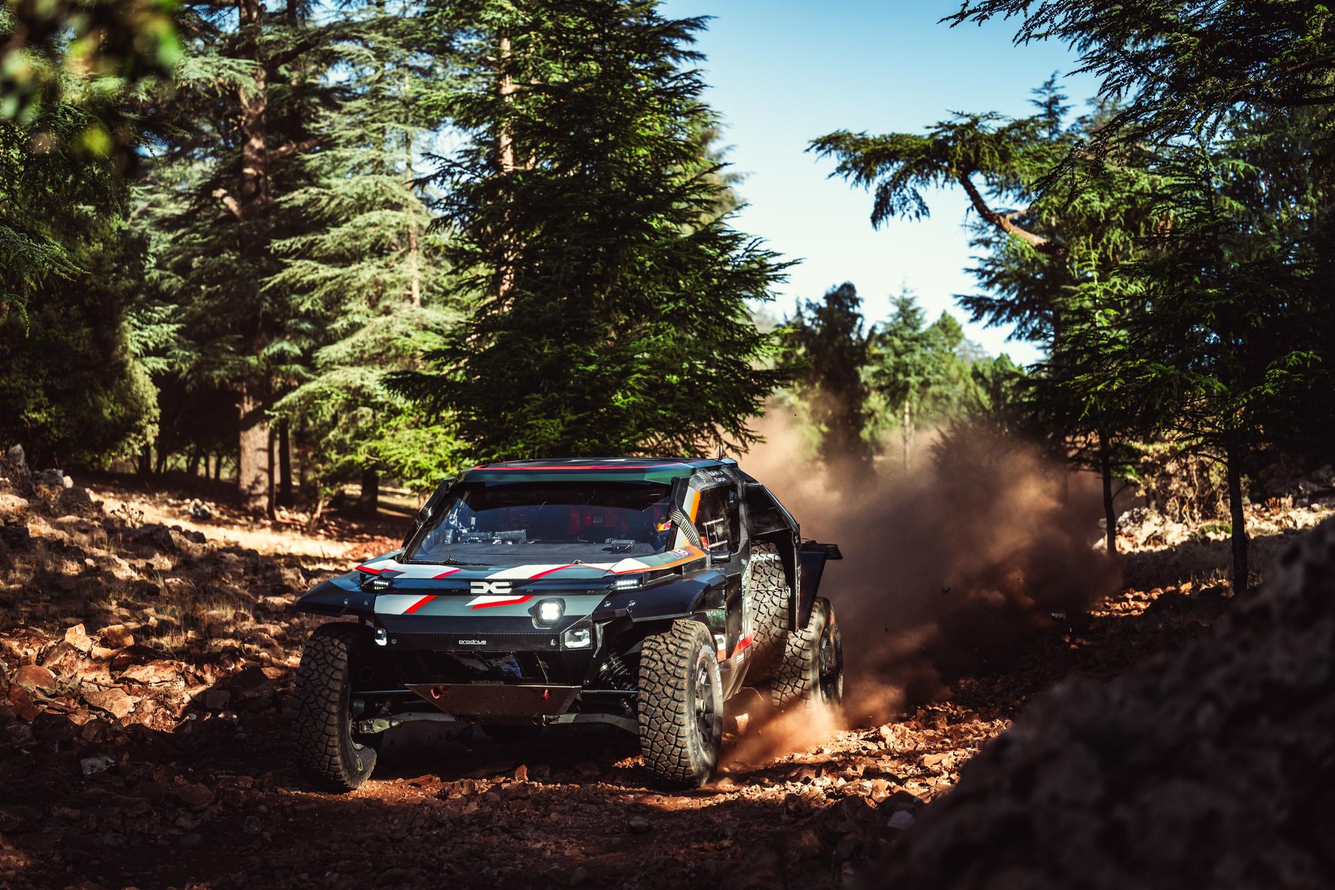 ATTENTION EDITORS - HAND OUT PICTURES - EDITORIAL USE ONLY - MANDATORY CREDIT 'DACIA SANDRIDERS CONTENT POOL' This handout picture, distributed by Eric Dupain on Friday 10 October 2025, shows Nasser Al-Attiyah and Fabian Lurquin in action at the shakedown of the Rally of Morocco in Fez, Morocco. BELGA PHOTO HANDOUT DACIA SANDRIDERS CONTENT POOL