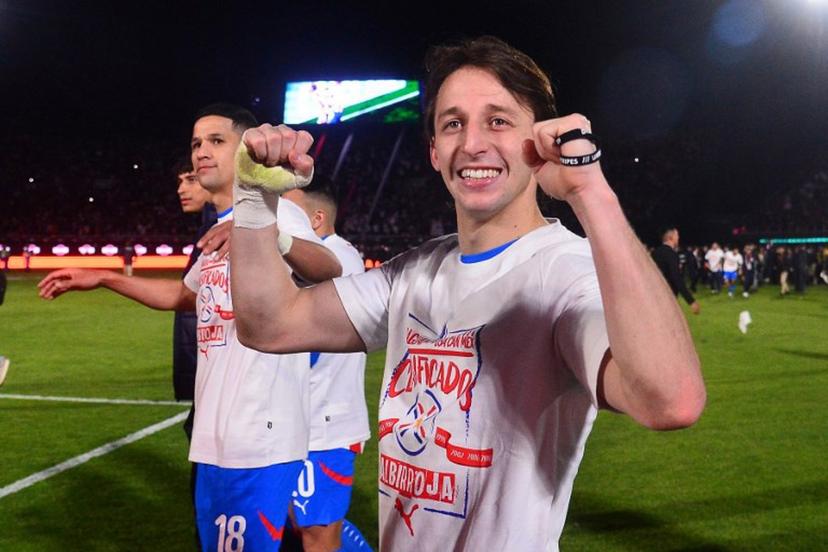Paraguay's midfielder #23 Matias Galarza celebrates after the 2026 FIFA World Cup South American qualifiers football match between Paraguay and Ecuador at the Defensores del Chaco stadium in Asuncion on September 4, 2025. Daniel DUARTE / AFP