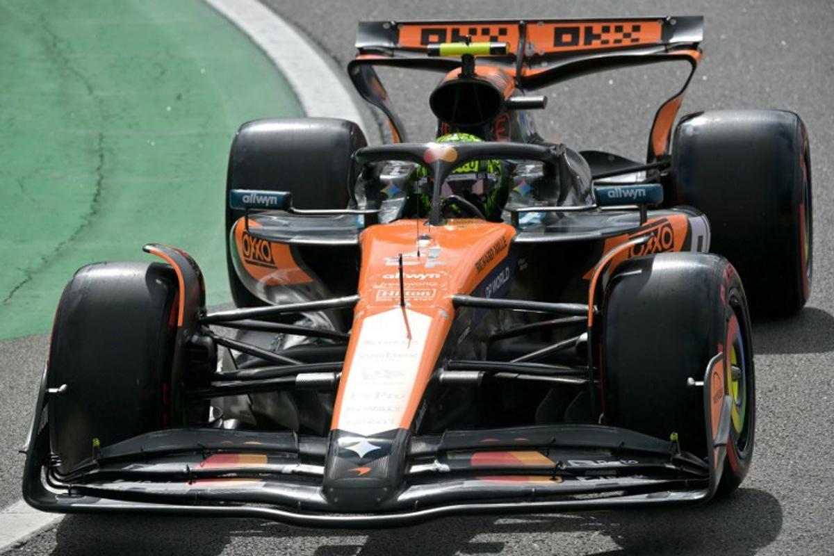McLaren's British driver Lando Norris drives during the qualifying session of the Sao Paulo Formula One Grand Prix at the Jose Carlos Pace racetrack, aka Interlagos, in Sao Paulo, Brazil on November 8, 2025. Nelson ALMEIDA / AFP