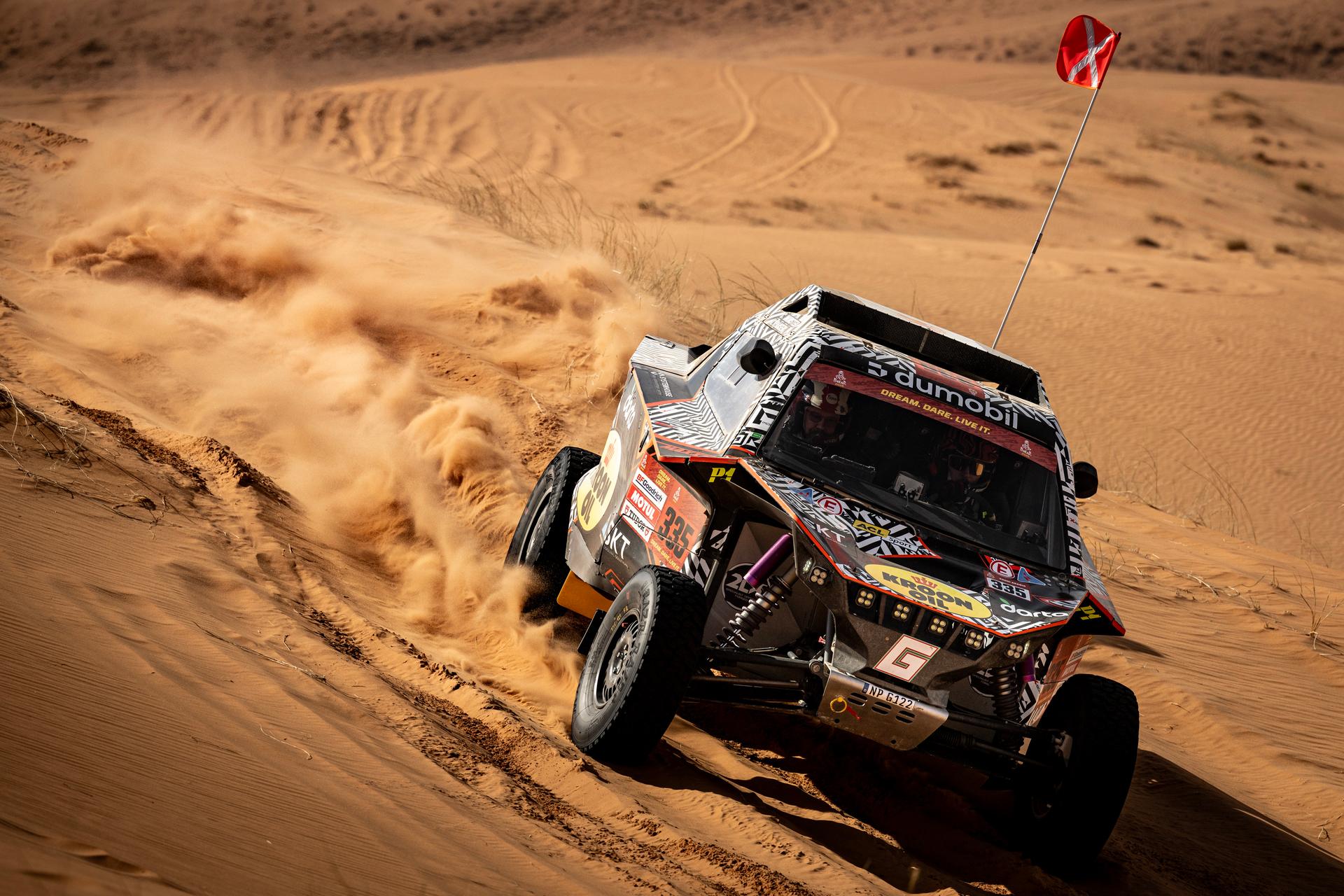 ATTENTION EDITORS - HAND OUT PICTURES - EDITORIAL USE ONLY - MANDATORY CREDIT: 'SIMON BAUCHAU' Hand out picture released by Eric Dupain shows Charles Munster and Xavier Panseri in action during stage 6 of the 2026 Dakar rally race in Ha'Il, Saudi Arabia on Friday 09 January 2026. *** Belga and Belga Editorial Board decline all responsibility regarding the content of this picture. *** PHOTO HAND OUT - SIMON BAUCHAU