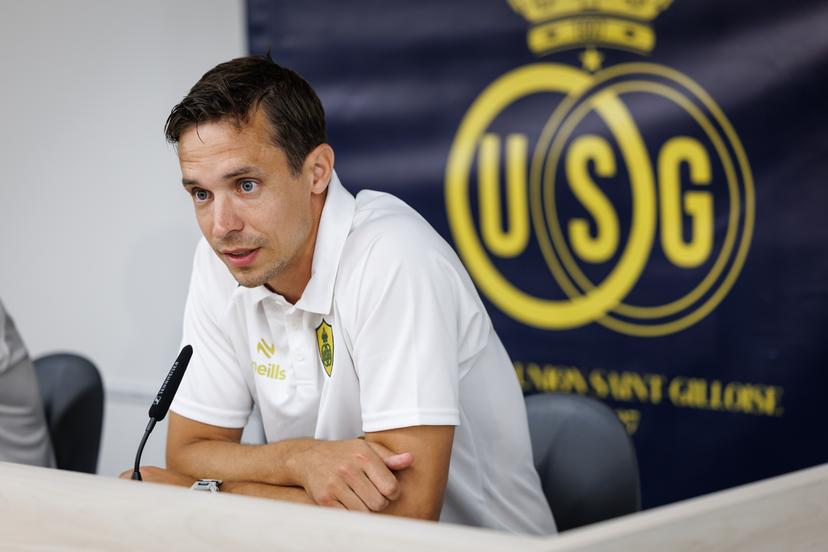 Union's head coach David Hubert pictured during a press conference of Belgian Royale Union Saint-Gilloise, Monday 03 August 2026 in Oostende, in preparations of the first leg of the third qualifying round for the UEFA Champions League against Norwegian Bodo Glimt. BELGA PHOTO KURT DESPLENTER