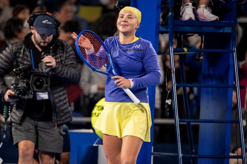 Russia's Diana Shnaider celebrates her victory against Philippines' Alexandra Eala in their quarter-final match at the WTA Pan Pacific Open tennis tournament at Ariake Coliseum in Tokyo on October 28, 2026. Yuichi YAMAZAKI / AFP