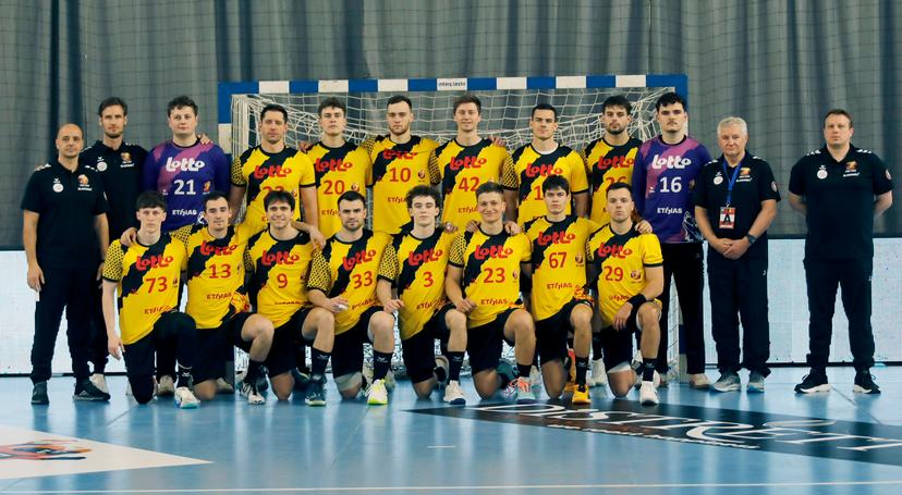 ATTENTION EDITORS - HAND OUT PICTURES - EDITORIAL USE ONLY - MANDATORY CREDIT 'THANOS KAR' This handout picture, distributed by Eric Dupain, shows the Red Wolves during Greece vs. Belgium, second round of World Cup qualifying, first leg played in Chalkida, Greece, on Wednesday 18 March 2026. PHOTO HANDOUT HANDOUT THANOS KAR *** Belga and Belga Editorial Board decline all responsibility regarding the content of this picture. ***