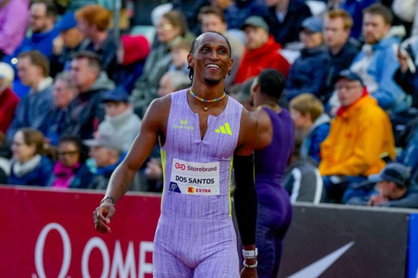 Brazil's Alison Dos Santos reacts prior to the Men's 400m Hurdles event of the Olso Diamond League athletics meeting in Oslo, Norway, on June 10, 2026. Heiko Junge / NTB / AFP