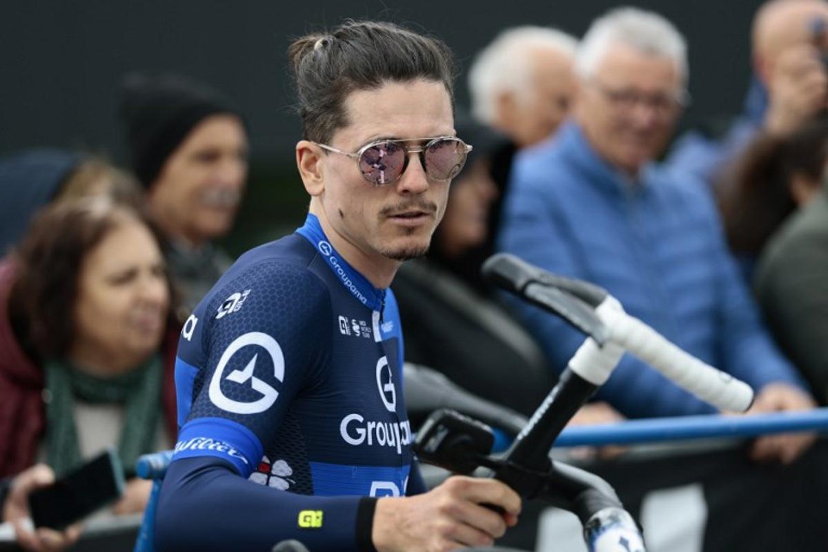 Groupama-FDJ's French rider David Gaudu is pictured before the 7th stage of the 108th Giro d'Italia cycling race 168kms from Castel di Sangro to Tagliacozzo on May 16, 2025. Luca Bettini / AFP