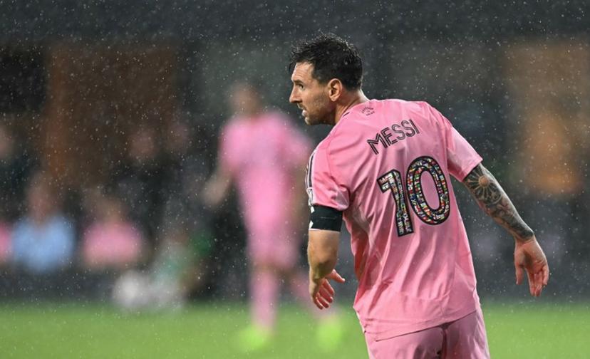 Inter Miami's Argentine forward #10 Lionel Messi looks on during the Major League Soccer (MLS) regular season football match between Inter Miami CF and Philadelphia Union at Nu Stadium in Miami, Florida, on May 24, 2026. CHANDAN KHANNA / AFP