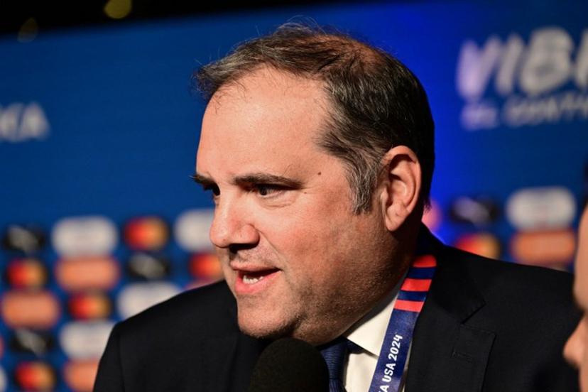 Canadian president of CONCACAF Victor Montagliani arrives for the Copa America 2024 official draw at the James L. Knight Centre in Miami, Florida, on December 7, 2023. GIORGIO VIERA / AFP