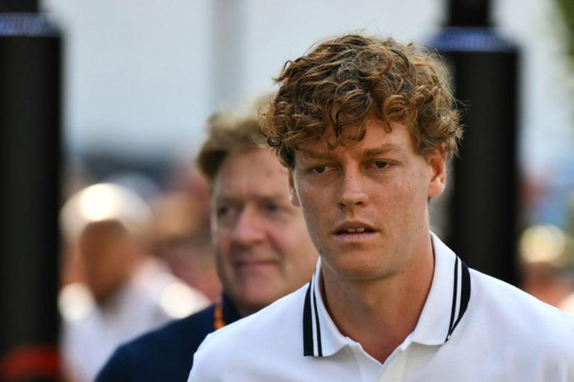 Italian tennis player Jannik Sinner (R) and his father Hanspeter Sinner arrive at the Autodromo Nazionale Monza circuit ahead of the Italian Formula One Grand Prix in Monza, northern Italy on September 6, 2026. Marco BERTORELLO / AFP