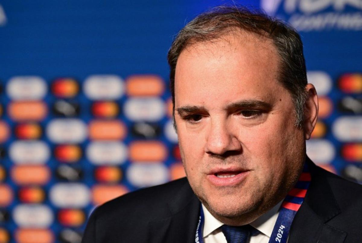 Canadian president of CONCACAF Victor Montagliani arrives for the Copa America 2024 official draw at the James L. Knight Centre in Miami, Florida, on December 7, 2023. GIORGIO VIERA / AFP