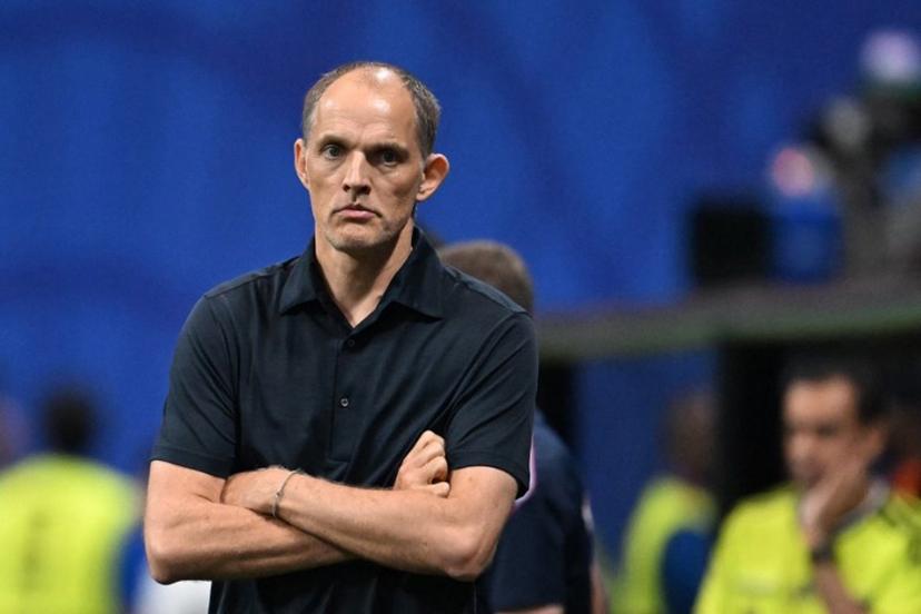 England's German head coach Thomas Tuchel gestures during the 2026 World Cup round of 32 match football between England and the Democratic Republic of Congo at the Atlanta Stadium in Atlanta on July 1, 2026. ROBERTO SCHMIDT / AFP