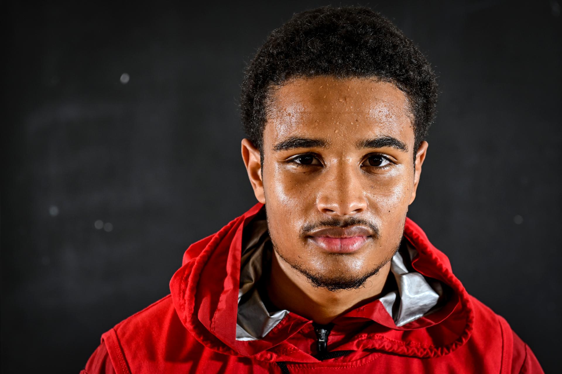 Belgian boxer Ibrahima Diallo pictured during a boxing training session, in Brussels, Tuesday 18 October 2022. BELGA PHOTO DIRK WAEM