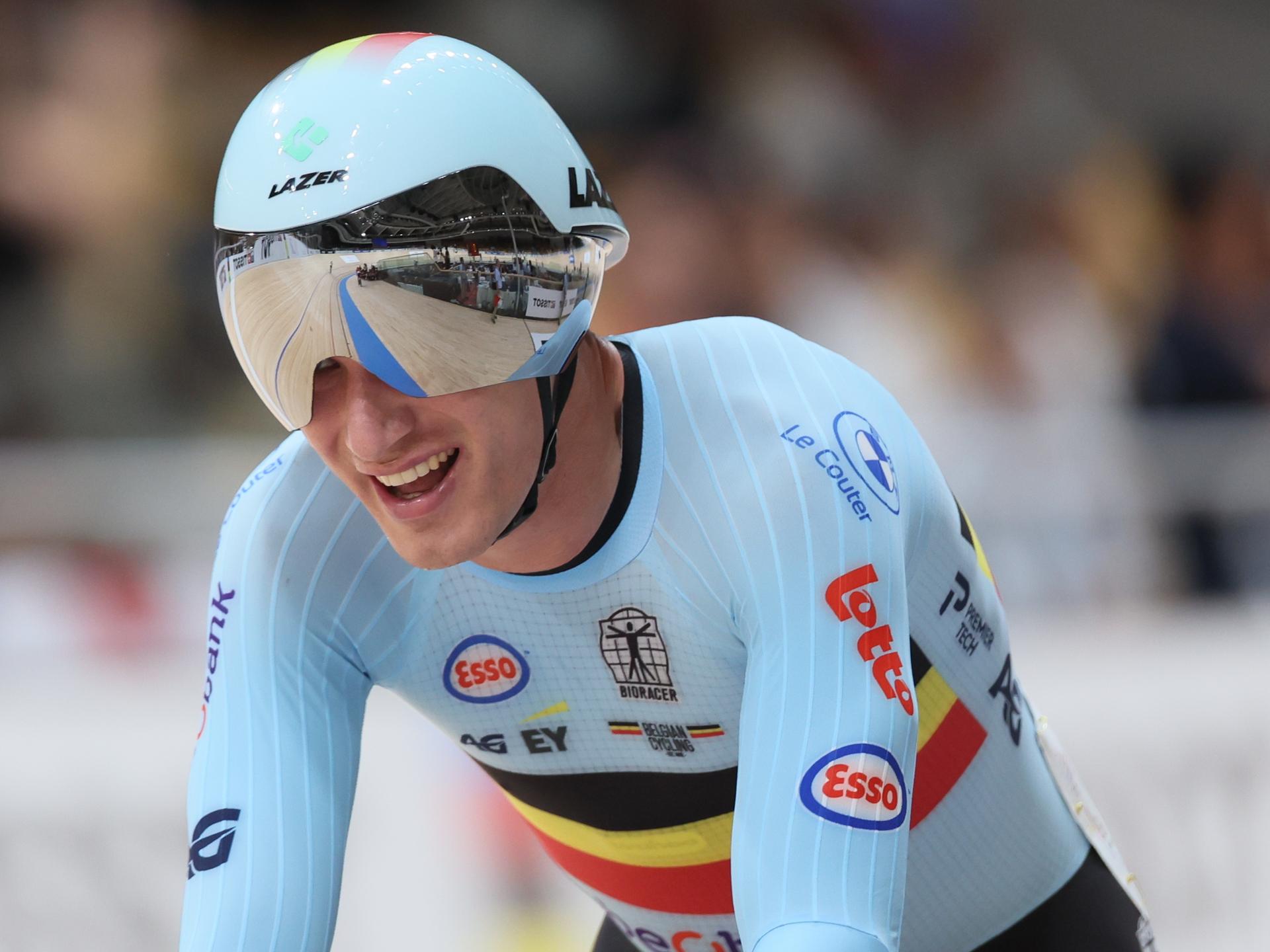 Belgian Lindsay De Vylder wins the bronze medal in the Men's Scratch event at the UCI Track Cycling World Championships in Shanghai, China on Thursday 15 October 2026. The worlds are taking place from 14 to 18 October 2026. BELGA PHOTO BENOIT DOPPAGNE