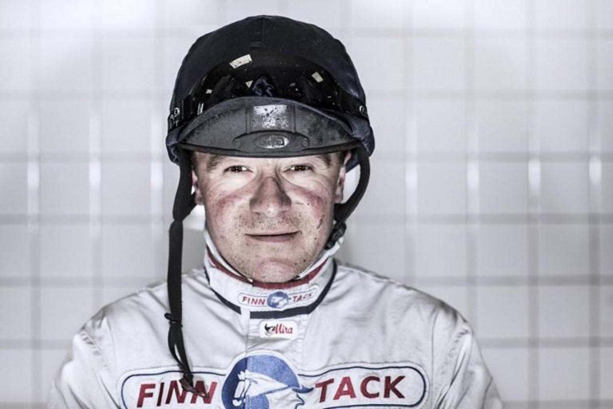 French jockey Franck Nivard poses afer a race at the Hippodrome de Vincennes horse racing track on June 08, 2018. JOEL SAGET / AFP
