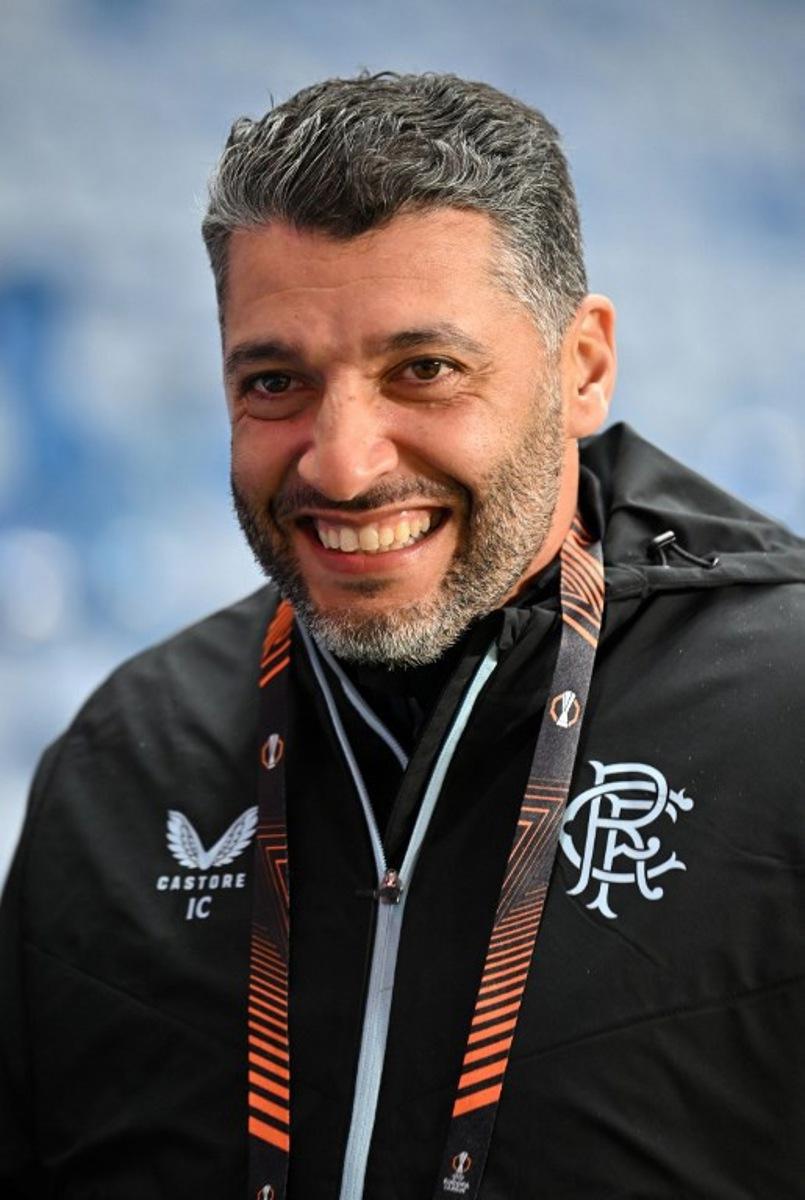 Rangers' Moroccan-Belgian assistant manager Issame Charai arrives ahead of the UEFA Europa League football match between Rangers and Royale Union Saint-Gilloise at the Ibrox Stadium in Glasgow on January 30, 2025. ANDY BUCHANAN / AFP