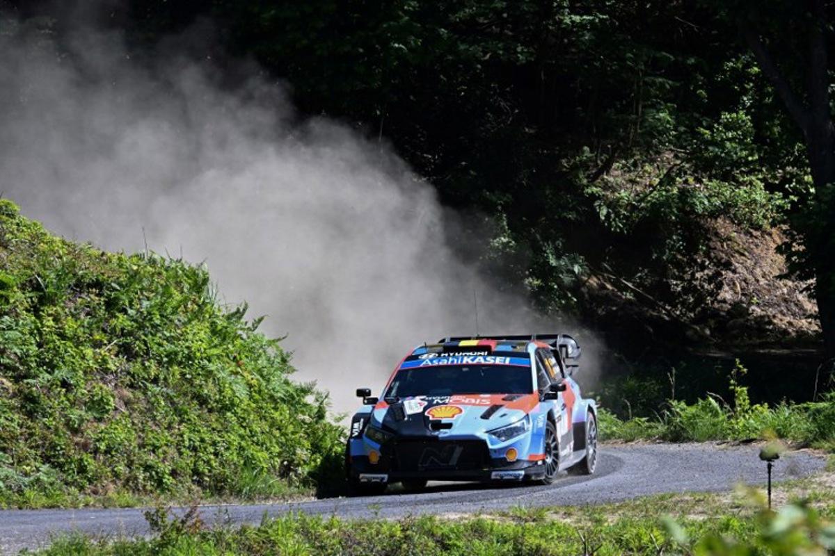 Thierry Neuville of Belgium and his co-driver Martijn Wydaeghe of Belgium drive their Hyundai i20 N Rally1 during the SS11 Ena section of the Rally Japan, the 7th round of the FIA World Rally Championships in Toyota city, Aichi prefecture on May 30, 2026. Toshifumi KITAMURA / AFP