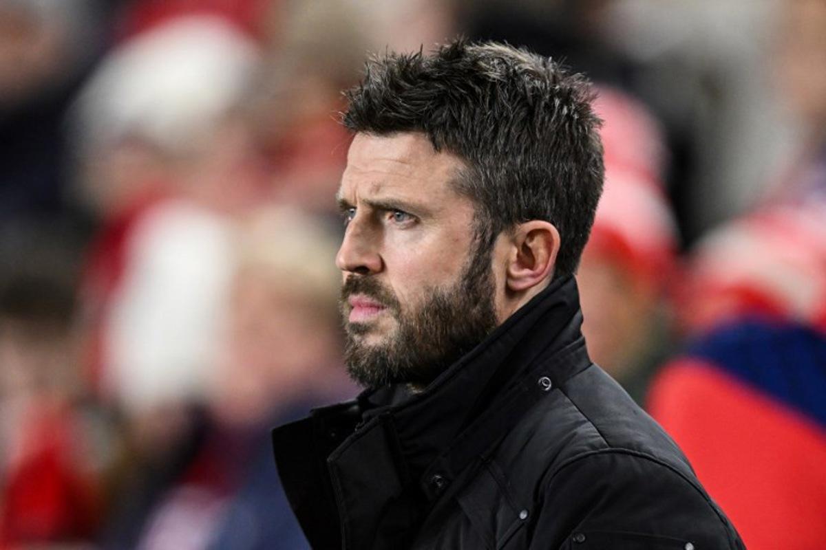 Middlesbrough's English manager Michael Carrick reacts during the English League Cup first-leg semi-final football match between Middlesbrough and Chelsea at the Riverside Stadium in Middlesbrough, northeast England on January 9, 2024. Oli SCARFF / AFP