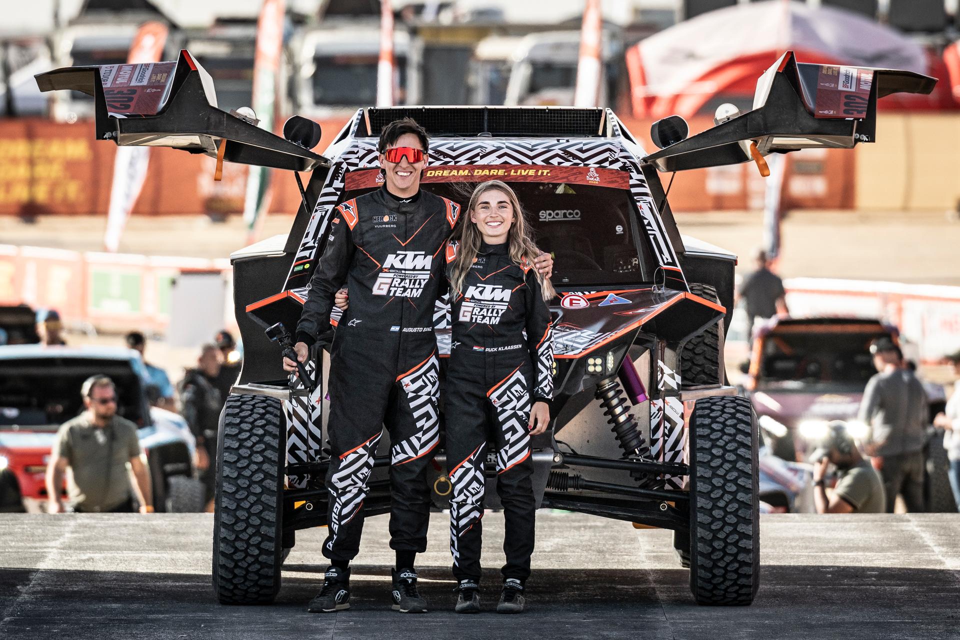 ATTENTION EDITORS - HAND OUT PICTURES - EDITORIAL USE ONLY - MANDATORY CREDIT: SIMON BAUCHAU Hand out picture released by Eric Dupain shows Puck Klaasen at the start of stage 2 of the 2026 Dakar rally race in Yanbu, Saoudi Arabia on Saturday 03 January 2026. *** Belga and Belga Editorial Board decline all responsibility regarding the content of this picture. *** BELGA PHOTO HAND OUT SIMON BAUCHAU