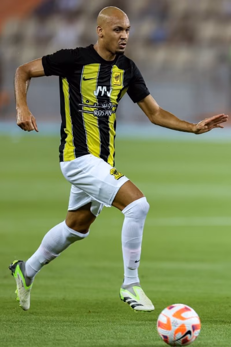 Ittihad's Brazilian midfielder #08 Fabinho runs with the ball during the Saudi Pro League football match between Al-Ittihad and Al-Hilal at Prince Abdullah al-Faisal Stadium in Jeddah on September 1, 2023. AFP