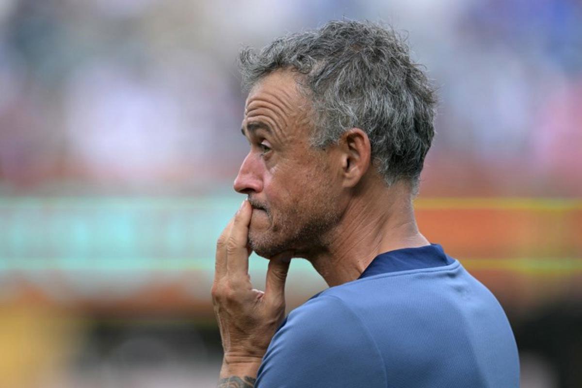 Paris Saint-Germain's Spanish coach Luis Enrique gestures at the end of the FIFA Club World Cup 2025 final football match between England's Chelsea and France's Paris Saint-Germain at the MetLife Stadium in East Rutherford, New Jersey on July 13, 2025. JUAN MABROMATA / AFP