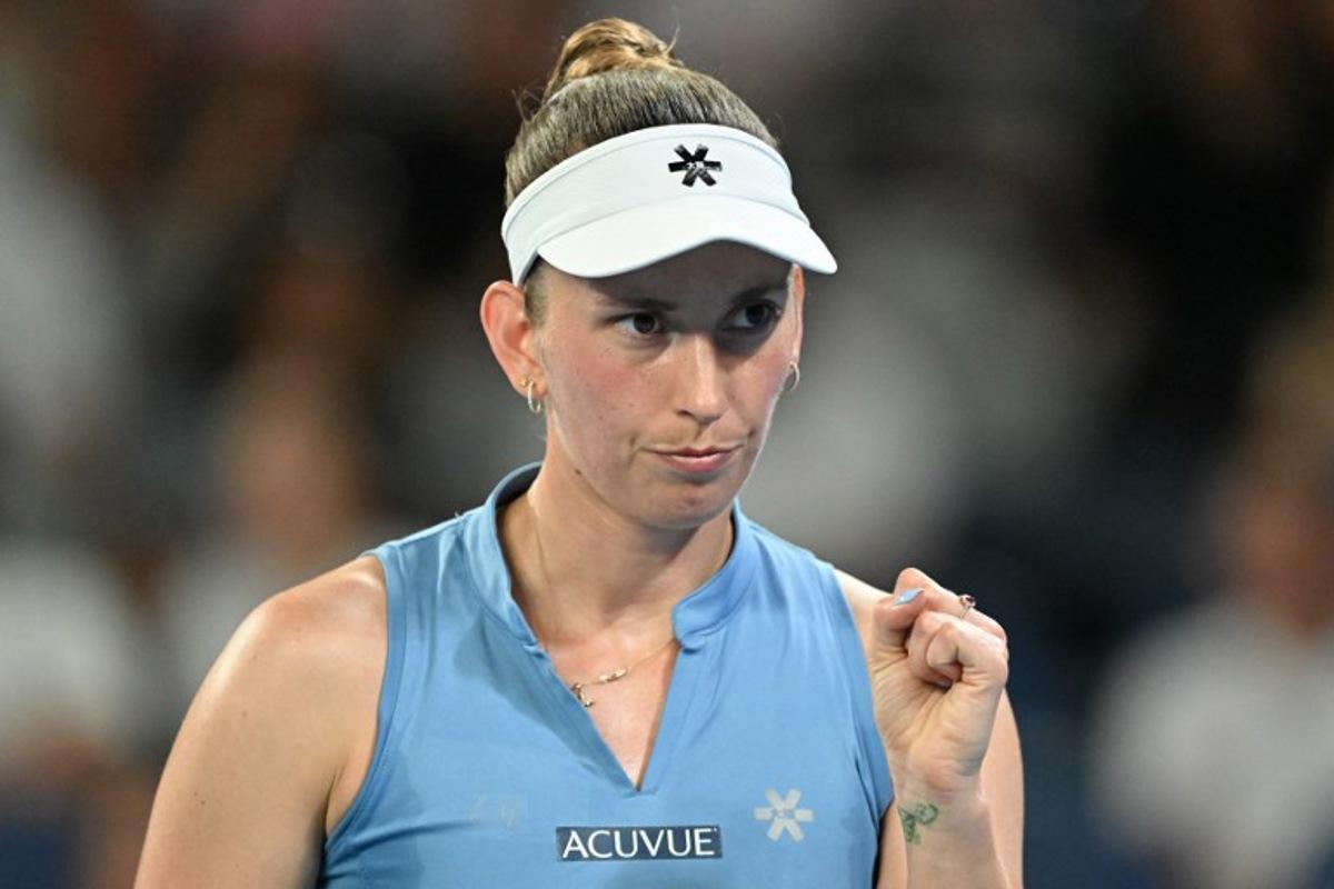 Belgium's Elise Mertens reacts after a point against Czech Republic's Nikola Bartunkova during their women's singles match on day seven of the Australian Open tennis tournament in Melbourne on January 24, 2026. Paul Crock / AFP