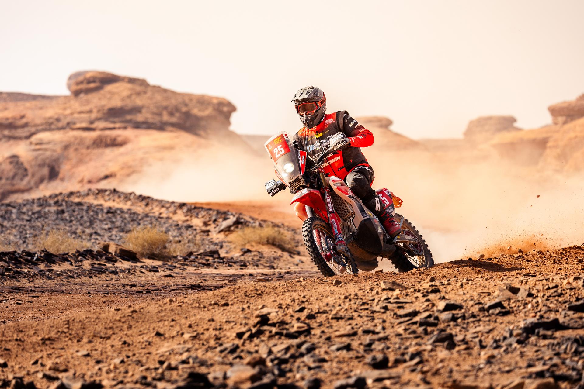 ATTENTION EDITORS - HAND OUT PICTURES - EDITORIAL USE ONLY - MANDATORY CREDIT: 'SIMON BAUCHAU' Hand out picture released by Eric Dupain shows Jerome Martiny during stage 4 of the 2026 Dakar rally race in Al-Ula, Saudi Arabia on Wednesday 07 January 2026. *** Belga and Belga Editorial Board decline all responsibility regarding the content of this picture. *** PHOTO HAND OUT - SIMON BAUCHAU