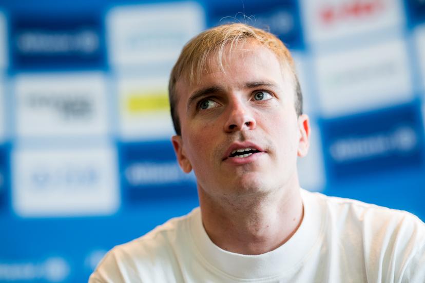 Belgian athlete Simon Verherstraeten talks to the press during a press conference on the 50th edition of the Memorial Van Damme athletics event in Brussels, Tuesday 1 September 2026. The 2026 Allianz Memorial Van Damme Diamond League meeting takes place on 04 and 05 September 2026. BELGA PHOTO JASPER JACOBS