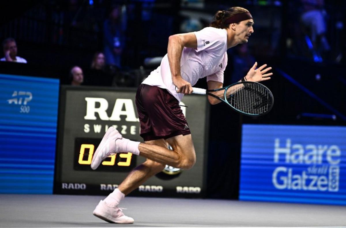 Germany's Alexander Zverev runs the ball while playing against Spain's Martin Landaluce during the Erste Bank Open 2026 ATP 500 tennis tournament in Vienna, Austria, on October 27, 2026. Joe Klamar / AFP
