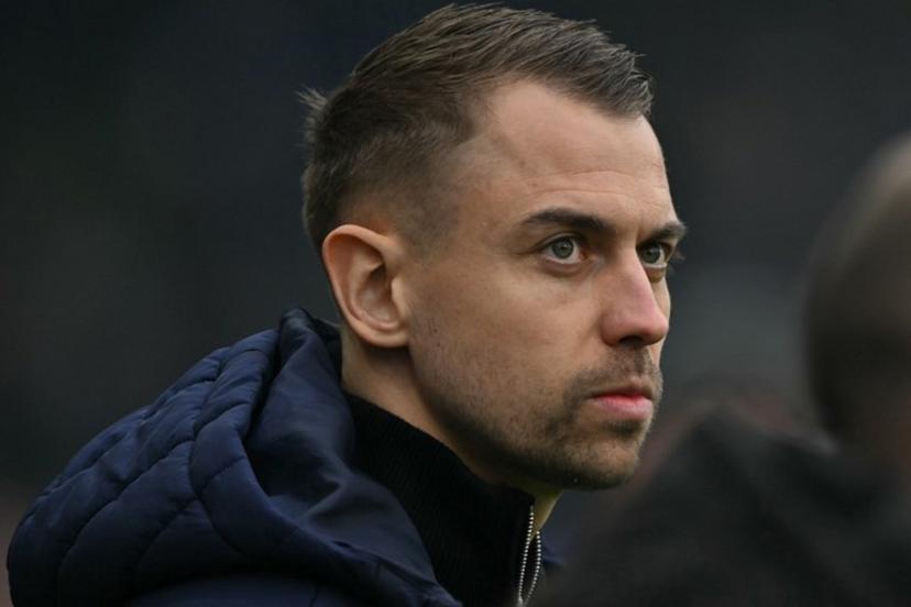 Southampton's German head coach Tonda Eckert looks up before the start of the English FA Cup fifth round football match between Fulham and Southampton at Craven Cottage in London on March 8, 2026. Glyn KIRK / AFP