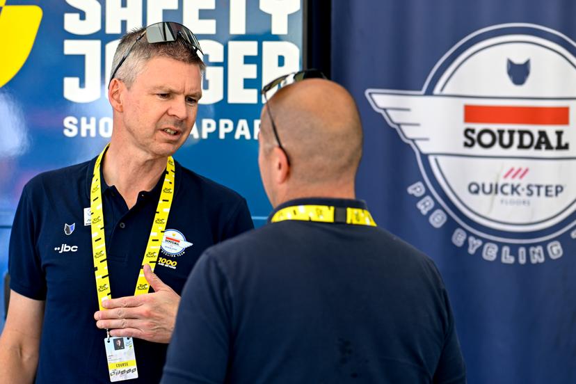 Soudal Quick-Step CEO Jurgen Fore pictured at the start of stage six of the 2025 Tour de France cycling, from Bayeux to Vire Normandie (201 km), on Thursday 10 July 2025 in France. The 112th edition of the Tour de France starts on Saturday 5 July in Lille, France, and will finish in Paris, France on the 27th of July. BELGA PHOTO JASPER JACOBS