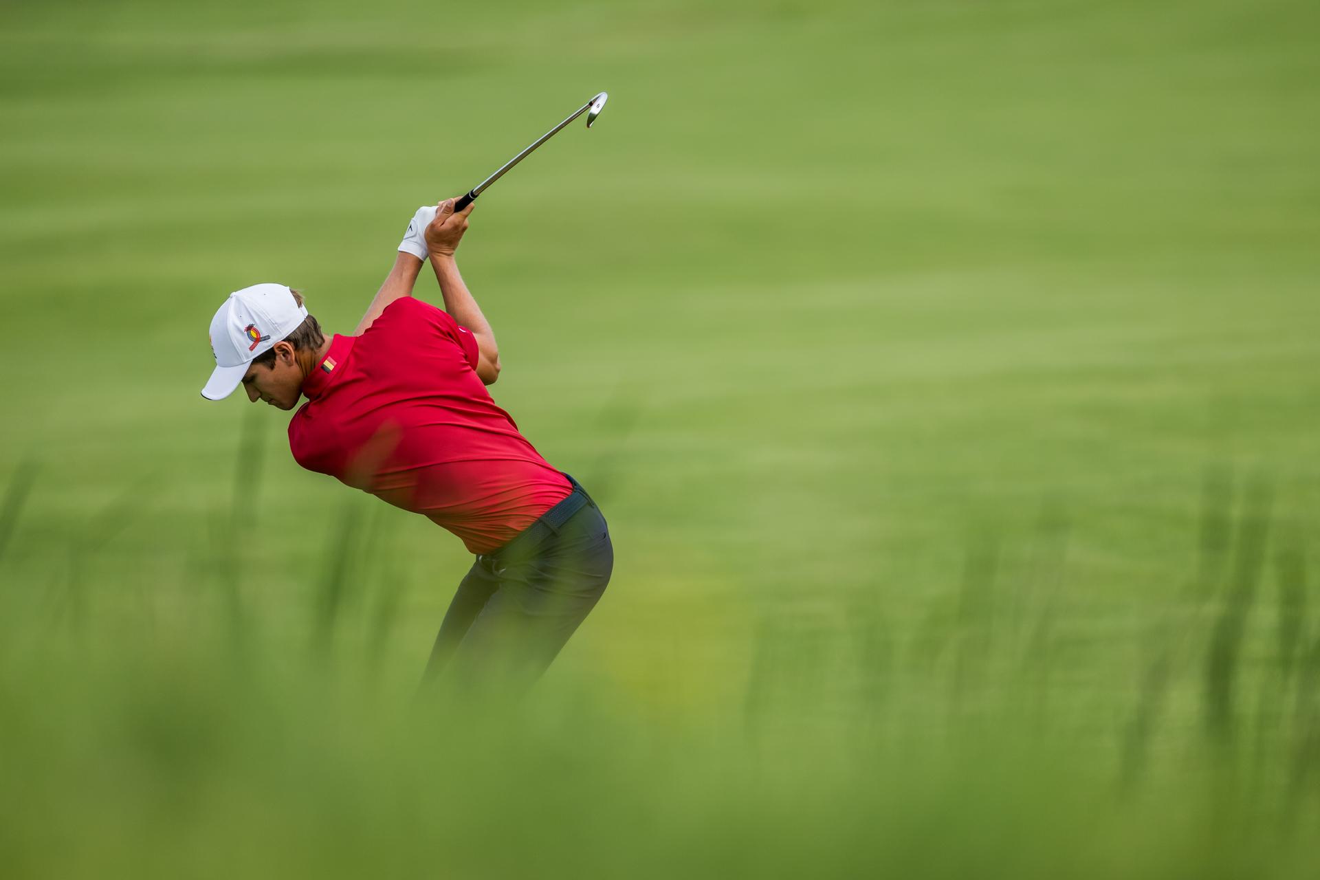 240804 Adrien Dumont de Chassart of Belgium during the final round of the men's individual stroke play golf during day 9 of the Paris 2024 Olympic Games on August 4, 2024 in Paris. Photo: Petter Arvidson / BILDBYRÅN / kod PA / PA0861 golf olympic games olympics os ol olympiska spel olympiske leker paris 2024 paris-os paris-ol bbeng sweden sverige grappa33 BENELUX ONLY