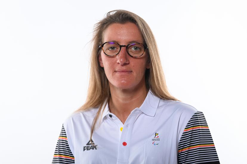 Laurence VandeVyver poses for the photographer at a photoshoot for the Belgian Olympic Committee BOIC - COIB and Belgian Paralympic Committee BPC ahead of the Tokyo 2020 Paralympic Games, in Brussels, Friday 09 July 2021. BELGA PHOTO JASPER JACOBS