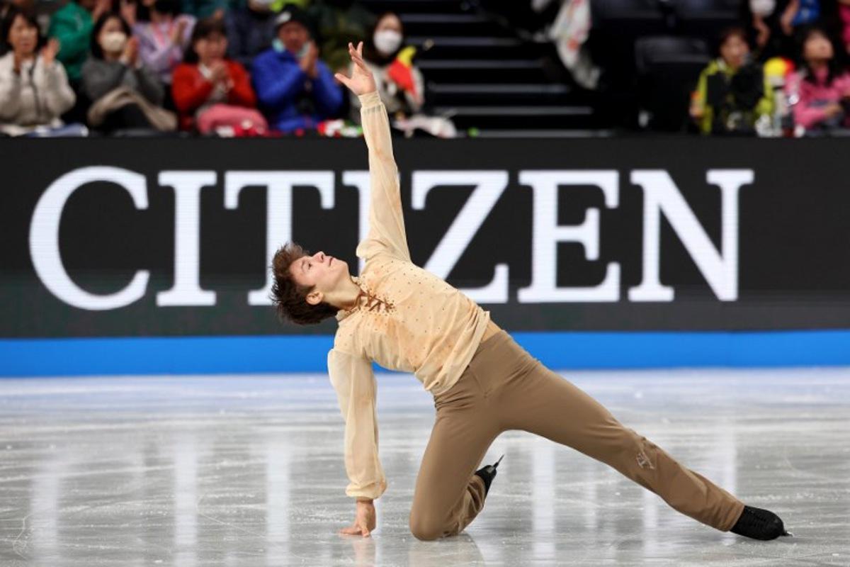 Belgium's Denis Krouglov competes in the Junior Men Free Skating at the ISU Grand Prix of Figure Skating Final in Nagoya on December 5, 2025. PAUL MILLER / AFP