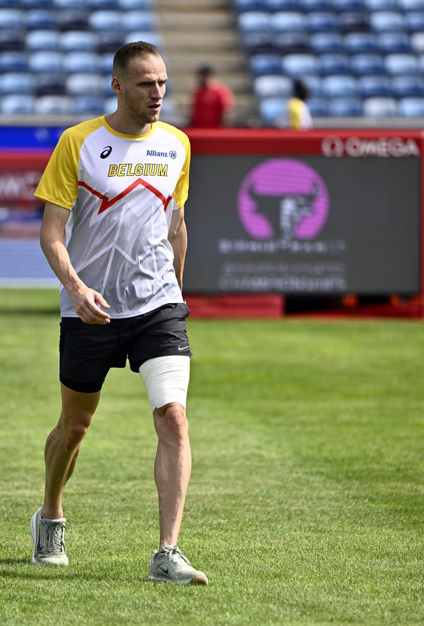 Belgian athlete Eliott Crestan pictured during a training session in preparation of the European Athletics Championships (August 10�18), in Birmingham, United Kingdom, on Sunday 09 August 2026. BELGA PHOTO ERIC LALMAND