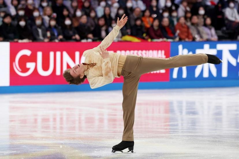 Belgium's Denis Krouglov competes in the Junior Men Free Skating at the ISU Grand Prix of Figure Skating Final in Nagoya on December 5, 2025. PAUL MILLER / AFP