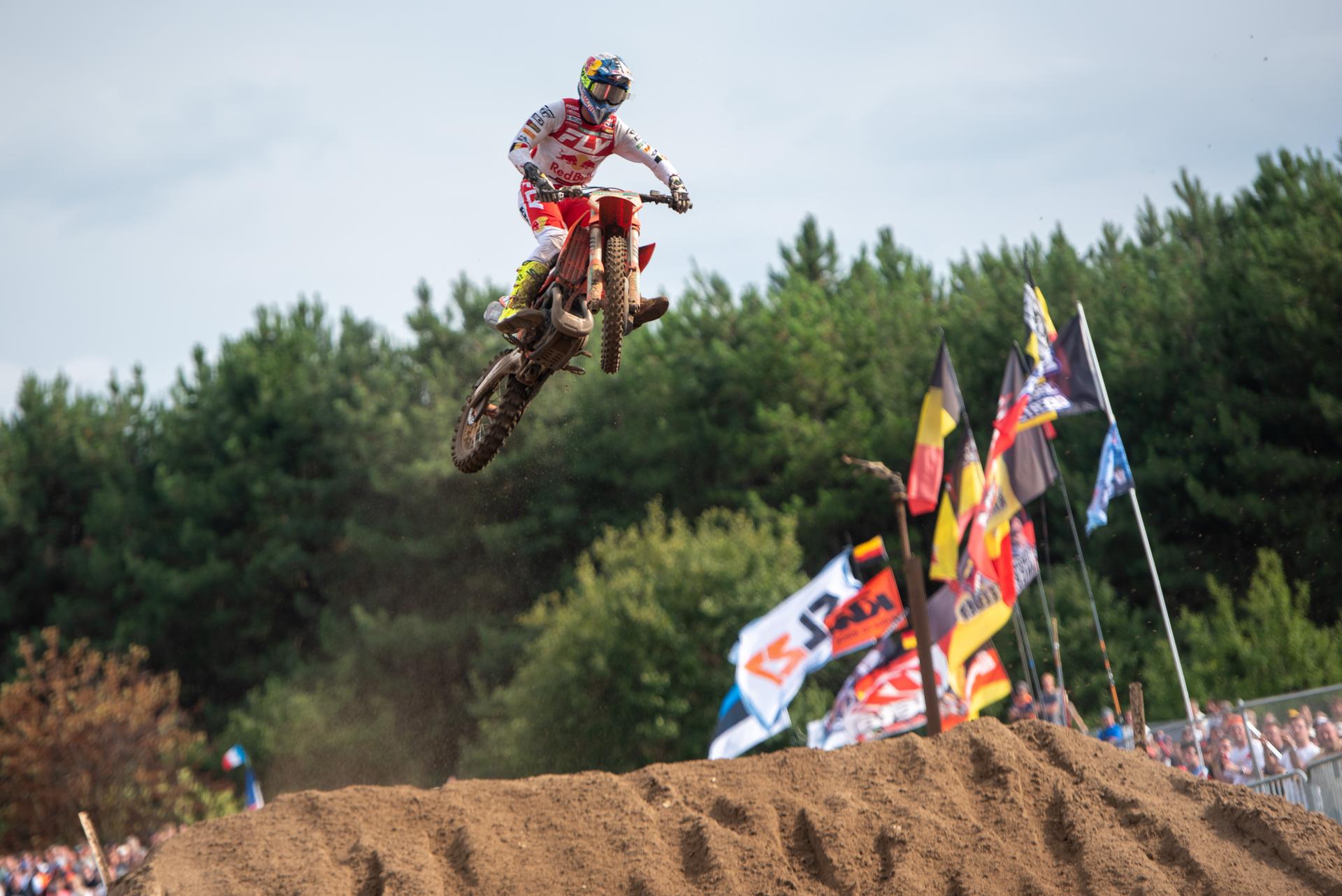 Belgium's Lucas Coenen pictured in action during the motocross MXGP Grand Prix Flanders, race 15/20 of the FIM Motocross World Championship, Sunday 03 August 2025 in Lommel. BELGA PHOTO JONAS ROOSENS